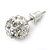 10mm White Crystal Ball Stud Earrings In Silver Tone - view 7