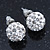 10mm White Crystal Ball Stud Earrings In Silver Tone - view 3