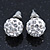 10mm White Crystal Ball Stud Earrings In Silver Tone - view 4
