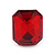 Red Glass Square Stud Earrings In Silver Tone - 10mm Length - view 4