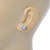 Clear CZ Round Cut Stud Earrings In Rhodium Plating - 8mm - view 4