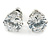 Clear CZ Round Cut Stud Earrings In Rhodium Plating - 8mm - view 3
