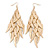 Long Wing Chandelier Earrings In Gold Plating - 13cm Length - view 5