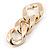 Oversized Gold Tone Acrylic Link Drop Earrings - 85mm L - view 3