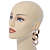 Oversized Gold Tone Acrylic Link Drop Earrings - 85mm L - view 4