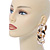 Oversized Gold Tone Acrylic Link Drop Earrings - 85mm L - view 5