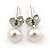 6mm Cream Freshwater Pearl Sterling Silver Stud Earrings - Boxed - view 2