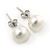 8mm White Freshwater Pearl Sterling Silver Stud Earrings - Boxed - view 9