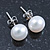8mm White Freshwater Pearl Sterling Silver Stud Earrings - Boxed - view 7