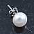 8mm White Freshwater Pearl Sterling Silver Stud Earrings - Boxed - view 10