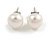 10mm White Freshwater Pearl Sterling Silver Stud Earrings - Boxed - view 4