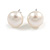 10mm White Freshwater Pearl Sterling Silver Stud Earrings - Boxed - view 8