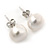 10mm White Freshwater Pearl Sterling Silver Stud Earrings - Boxed - view 11
