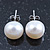 10mm White Freshwater Pearl Sterling Silver Stud Earrings - Boxed - view 5