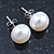 10mm White Freshwater Pearl Sterling Silver Stud Earrings - Boxed - view 10