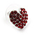 Burgundy Red Crystal Heart Stud Earrings In Silver Tone - 12mm L - view 7