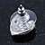 Burgundy Red Crystal Heart Stud Earrings In Silver Tone - 12mm L - view 5