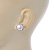 10mm White Freshwater Pearl, Crystal Stud Earrings In Rhodium Plating - 16mm Across - view 4
