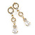 Bridal/ Prom/ Wedding Clear Cz Chandelier Drop Earring In Gold Plating - 65mm L - view 8