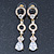 Bridal/ Prom/ Wedding Clear Cz Chandelier Drop Earring In Gold Plating - 65mm L - view 6