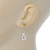 Bridal/ Prom/ Wedding Clear Crystal Faux Pearl Drop Earrings In Silver Plating - 30mm L - view 3