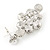 Bridal/ Wedding/ Prom White Glass Pearl, Crystal Diamond Shape Drop Earrings In Rhodium Plating - 50mm L - view 7