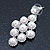 Bridal/ Wedding/ Prom White Glass Pearl, Crystal Diamond Shape Drop Earrings In Rhodium Plating - 50mm L - view 3