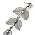 Long Crystal, Filigree Leaf Dangle Earrings In Black Tone - 11.5cm L - view 4
