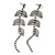 Long Crystal, Filigree Leaf Dangle Earrings In Black Tone - 11.5cm L - view 7