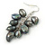 Black, Grey Freshwater Pearl Grape Drop Earrings In Silver Tone - 50mm L - view 5