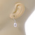 Bridal/ Prom Oval Shape Cream Freshwater Pearl Drop Earrings 925 Sterling Silver - 30mm L - view 4