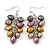 Grey, Bronze, Purple Freshwater Pearl Grape Drop Earrings In Silver Tone - 50mm L