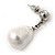 Bridal/ Wedding Lustrous White Freshwater Pearl Drop Earrings In Rhodium Plating- 28mm L - view 8