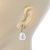 Bridal/ Wedding Lustrous White Freshwater Pearl Drop Earrings In Rhodium Plating- 28mm L - view 4