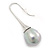 Bridal/ Wedding Light Grey Teardrop Pearl Style Earrings In Silver Tone - 40mm L - view 9