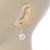11mm Bridal/ Prom Off Round White Freshwater Pearl Drop Earrings 925 Sterling Silver - 30mm L - view 5