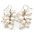 White Freshwater Pearl Grape Drop Earrings In Silver Tone - 45mm L