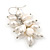White Freshwater Pearl Grape Drop Earrings In Silver Tone - 45mm L - view 5