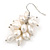 White Freshwater Pearl Grape Drop Earrings In Silver Tone - 45mm L - view 7