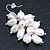 White Freshwater Pearl Grape Drop Earrings In Silver Tone - 45mm L - view 4