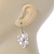 White Freshwater Pearl Grape Drop Earrings In Silver Tone - 45mm L - view 10