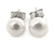 7mm White Off-Round Cultured Freshwater Pearl Stud Earrings 925 Sterling Silver - view 8