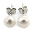 7mm White Off-Round Cultured Freshwater Pearl Stud Earrings 925 Sterling Silver - view 3