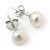 7mm White Off-Round Cultured Freshwater Pearl Stud Earrings 925 Sterling Silver - view 9