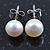 7mm White Off-Round Cultured Freshwater Pearl Stud Earrings 925 Sterling Silver - view 6