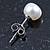 7mm White Off-Round Cultured Freshwater Pearl Stud Earrings 925 Sterling Silver - view 4