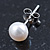 7mm White Off-Round Cultured Freshwater Pearl Stud Earrings 925 Sterling Silver - view 5