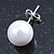 10mm White Round Glass Pearl Stud Earrings 925 Sterling Silver - view 4