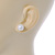 10mm White Round Glass Pearl Stud Earrings 925 Sterling Silver - view 6