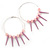 Oversized Slim Pink Spikes, Disko Balls Hoop Earrings In Silver Tone - 10cm L - view 8